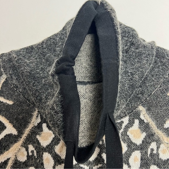 NEW Tribal Intarsia Cheetah Boho Soft High Neck Eye Lash Tunic Sweater Dress - Picture 9 of 13